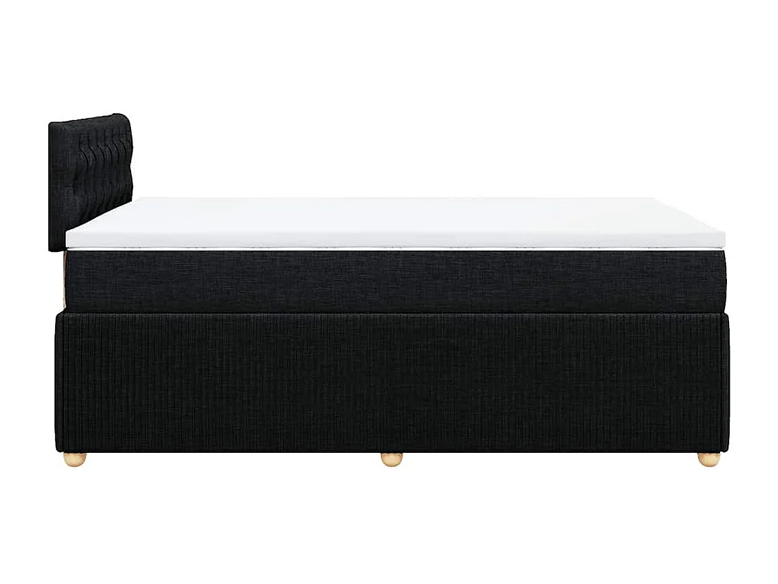 Cama box spring con colchón tela negro 120x190 cm