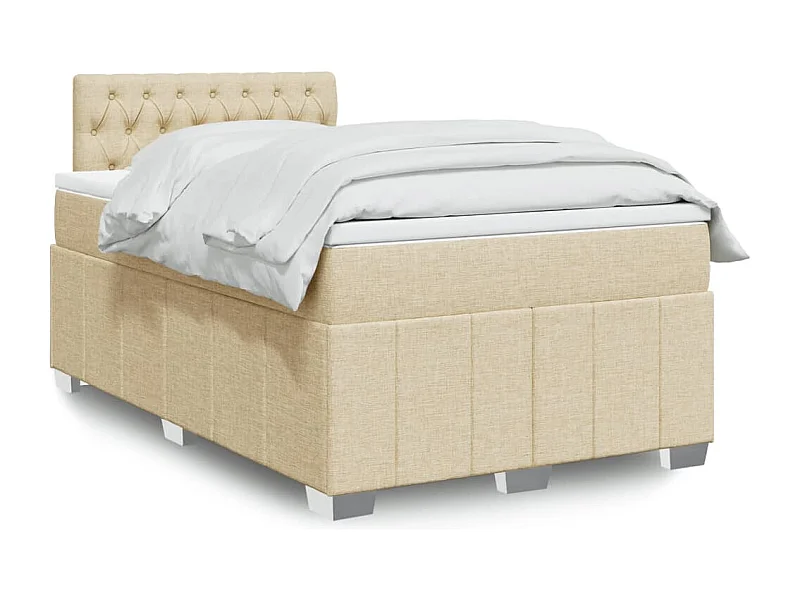 Boxspringbett mit Matratze Creme 120x190 cm Stoff