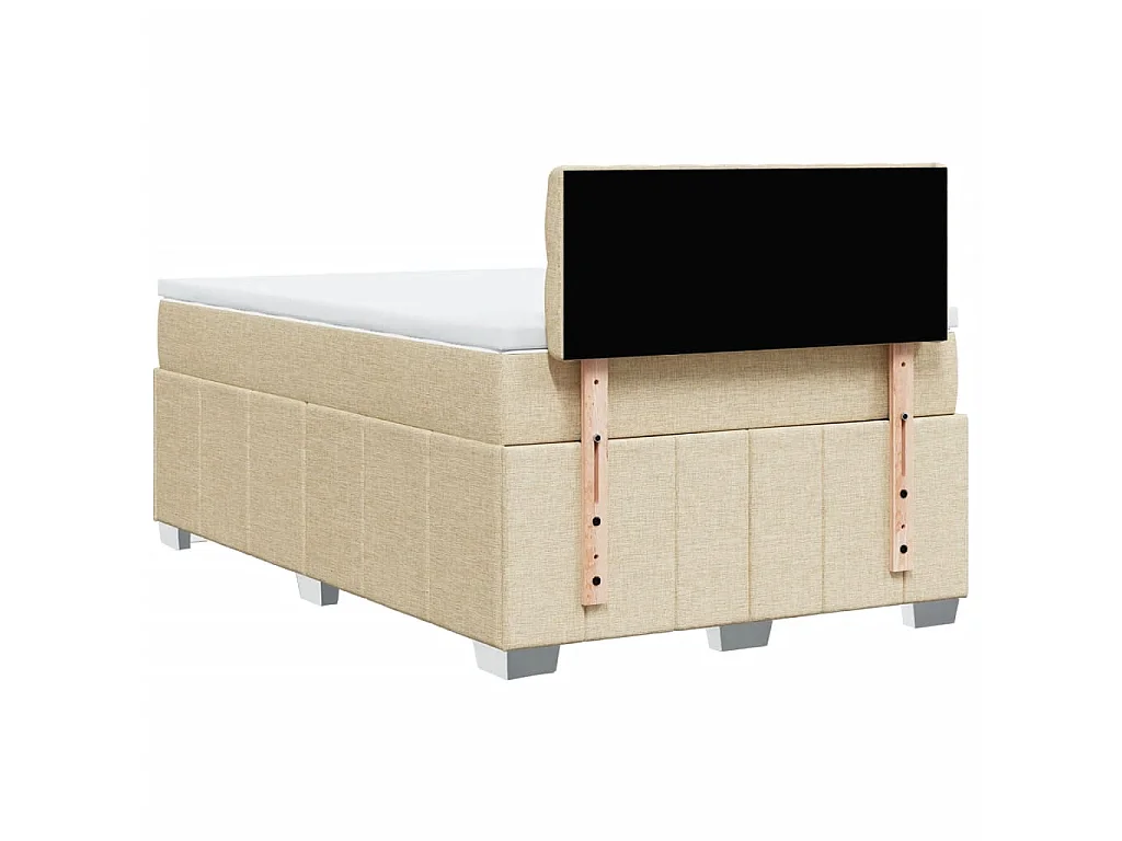 Sommier à lattes de lit avec matelas crème 120x190 cm tissu