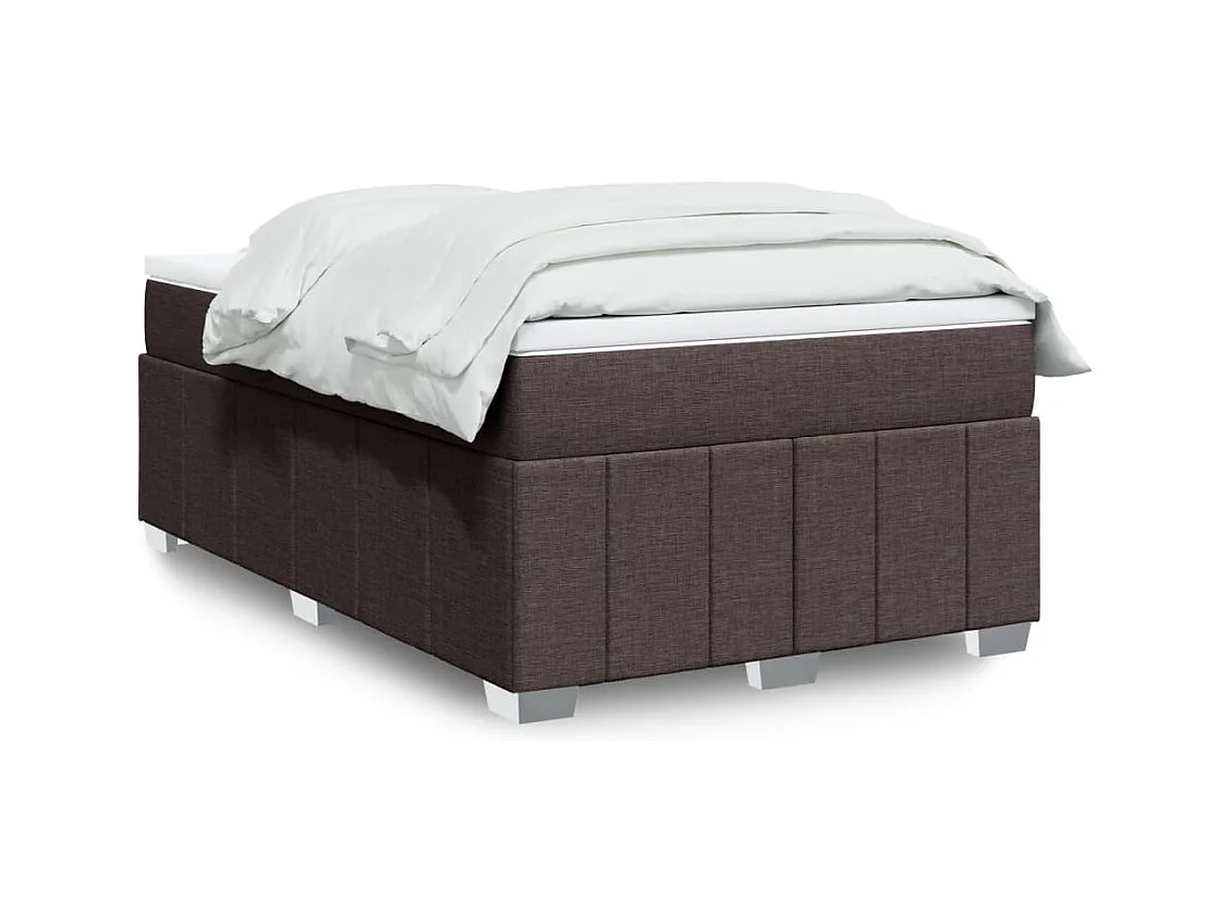 Giroletto a Molle con Materasso Marrone Scuro 120x190cm Tessuto