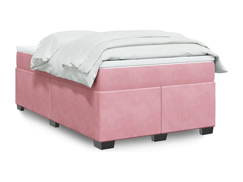 Boxspringbett mit Matratze Rosa 120x190 cm Samt