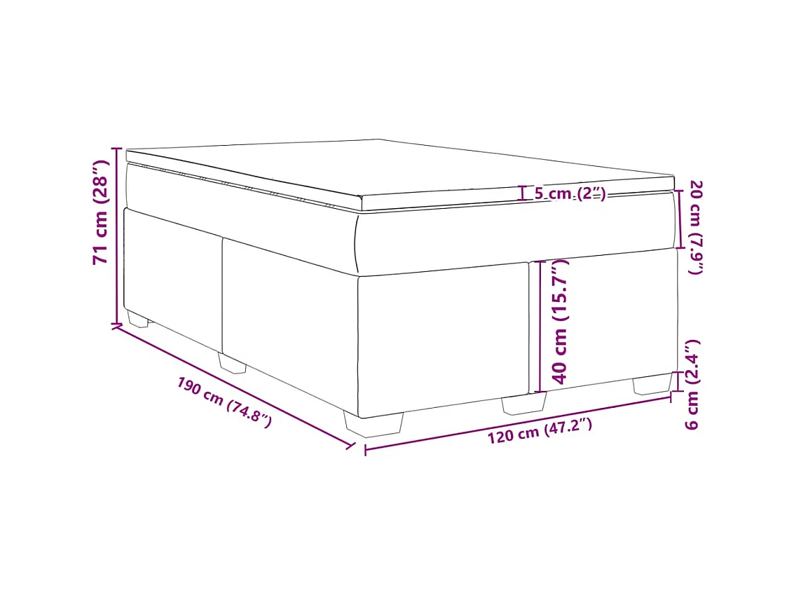 Boxspringbett mit Matratze Rosa 120x190 cm Samt