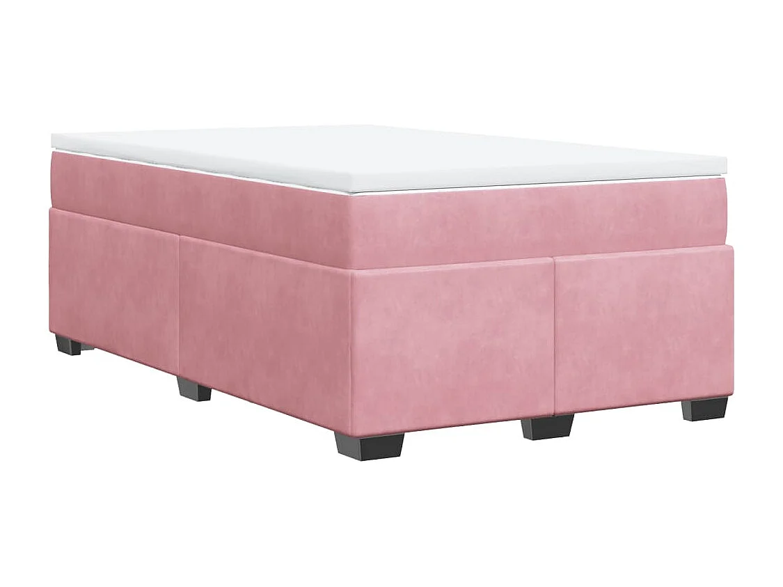 Giroletto a Molle con Materasso Rosa 120x190 cm in Velluto