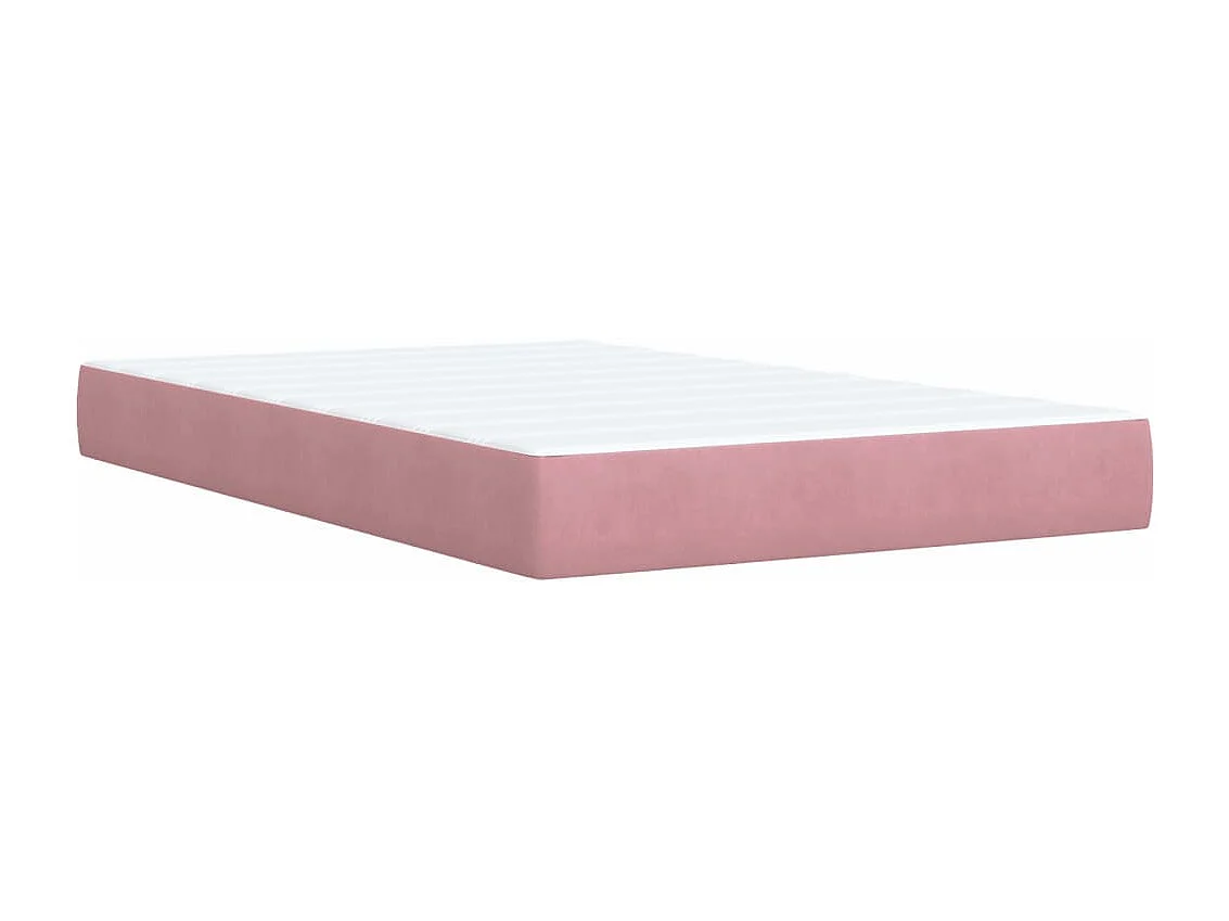 Giroletto a Molle con Materasso Rosa 120x190 cm in Velluto