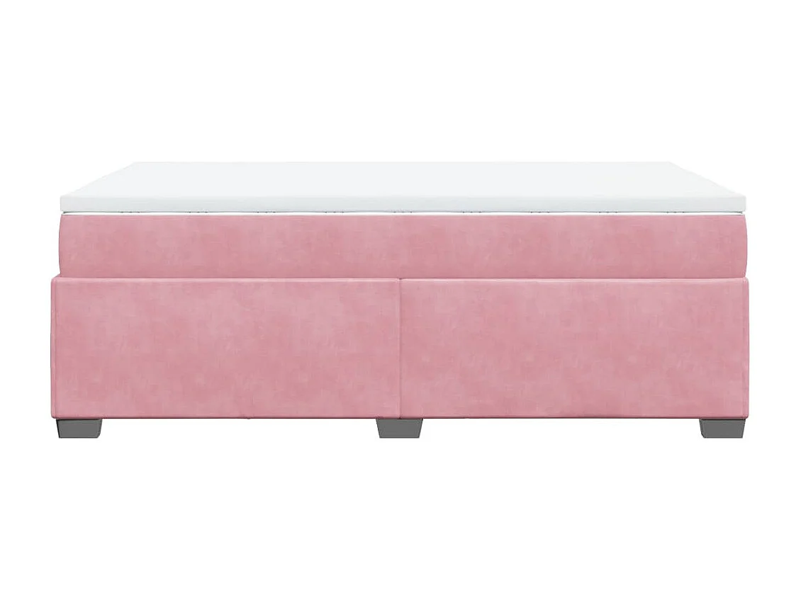 Giroletto a Molle con Materasso Rosa 120x190 cm in Velluto