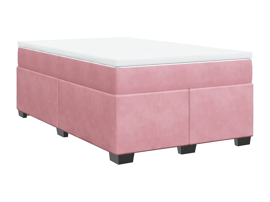 Giroletto a Molle con Materasso Rosa 120x190 cm in Velluto