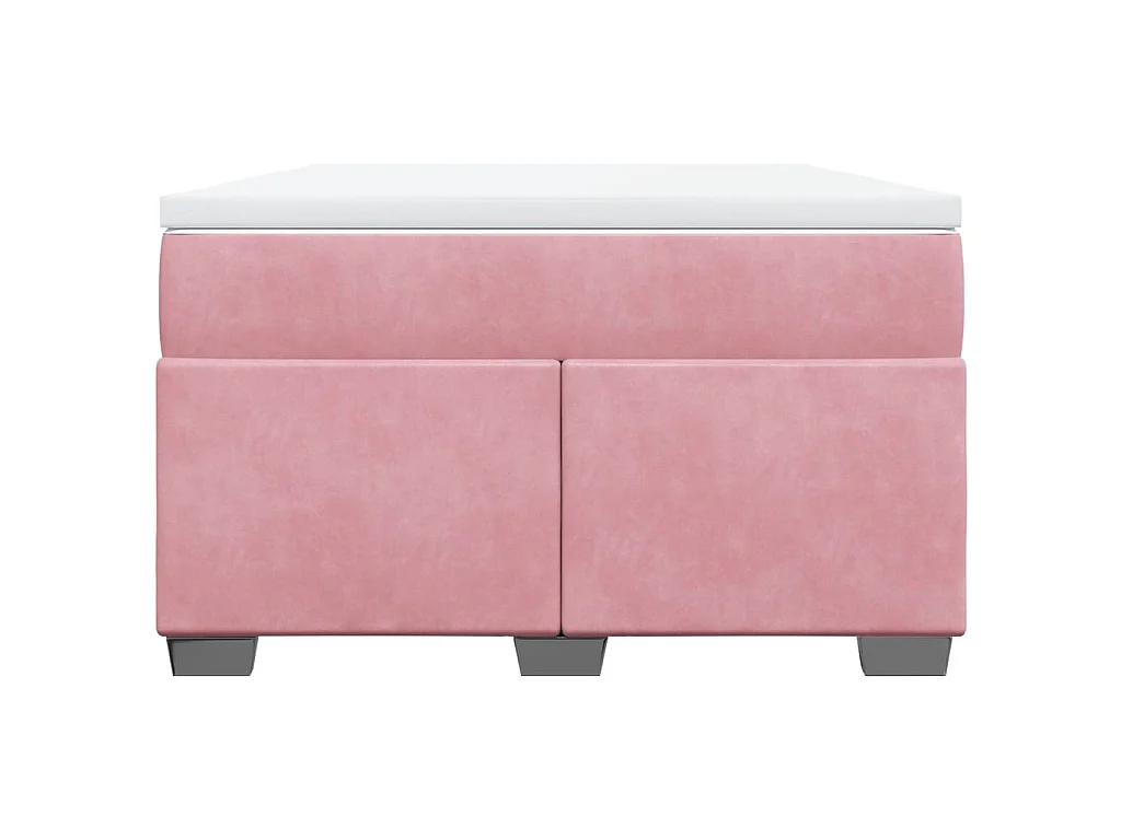 Boxspring met matras fluweel roze 120x190 cm