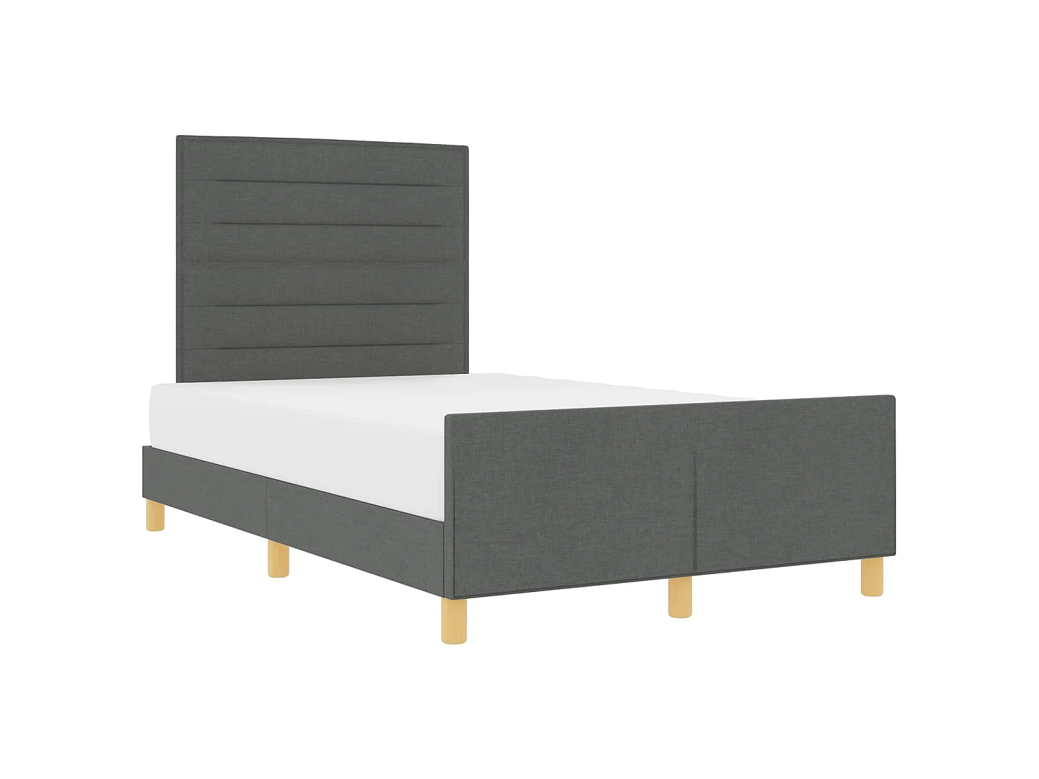 Bettgestell mit Kopfteil Dunkelgrau 120 x 190 cm Stoff
