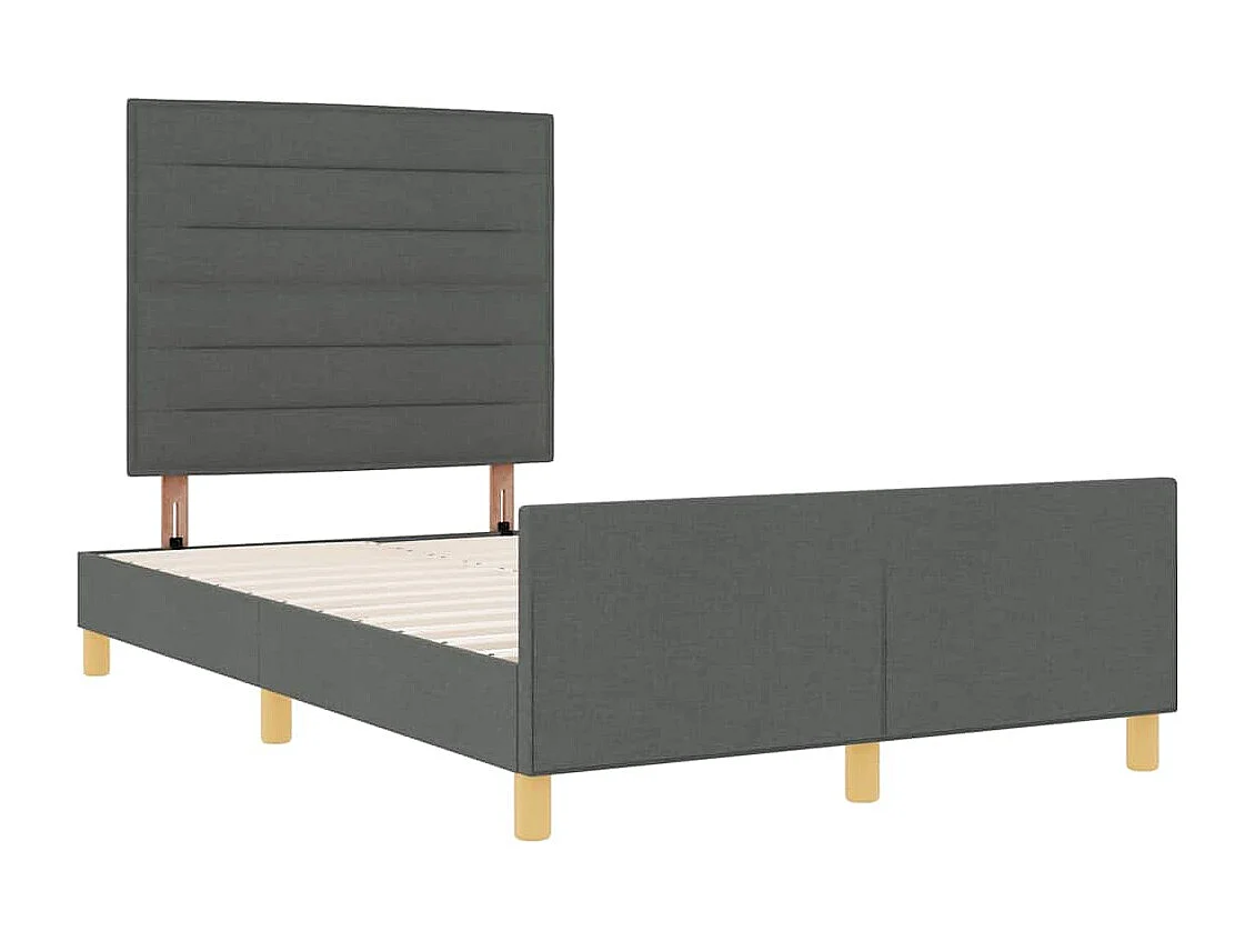Bettgestell mit Kopfteil Dunkelgrau 120 x 190 cm Stoff
