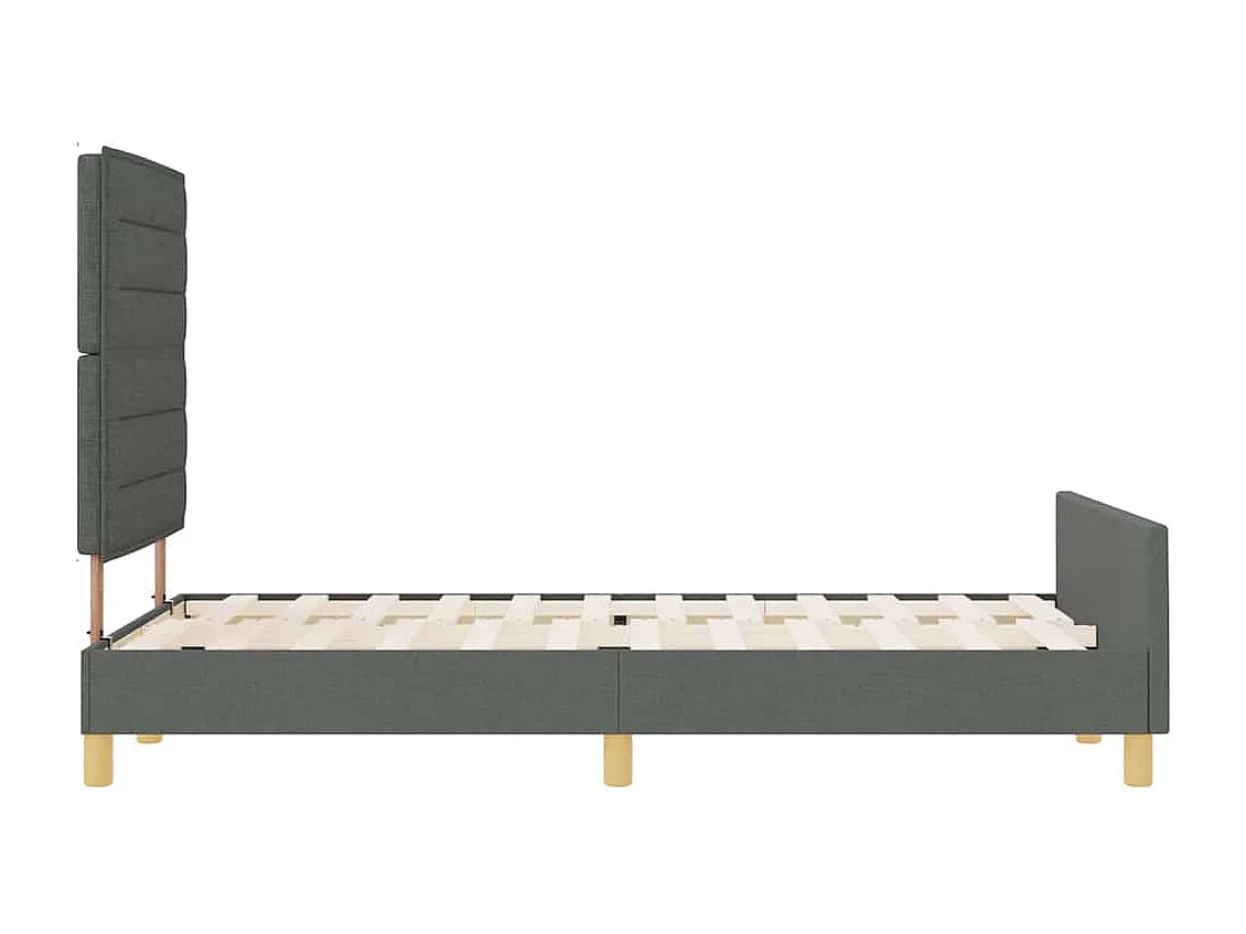 Bettgestell mit Kopfteil Dunkelgrau 120 x 190 cm Stoff