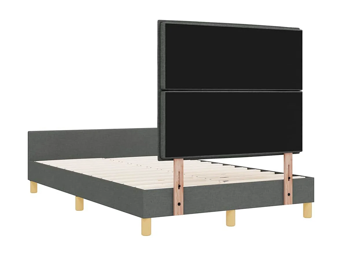 Bettgestell mit Kopfteil Dunkelgrau 120 x 190 cm Stoff