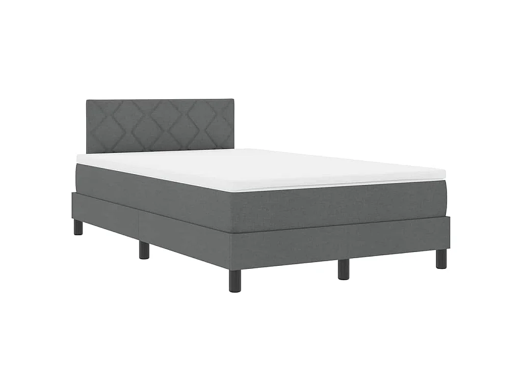 Boxspringbett mit Kopfteil Dunkelgrau 120 x 190 cm Stoff