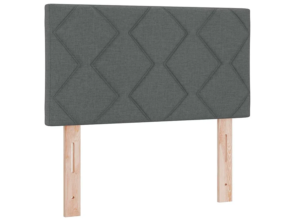 Boxspringbett mit Kopfteil Dunkelgrau 120 x 190 cm Stoff