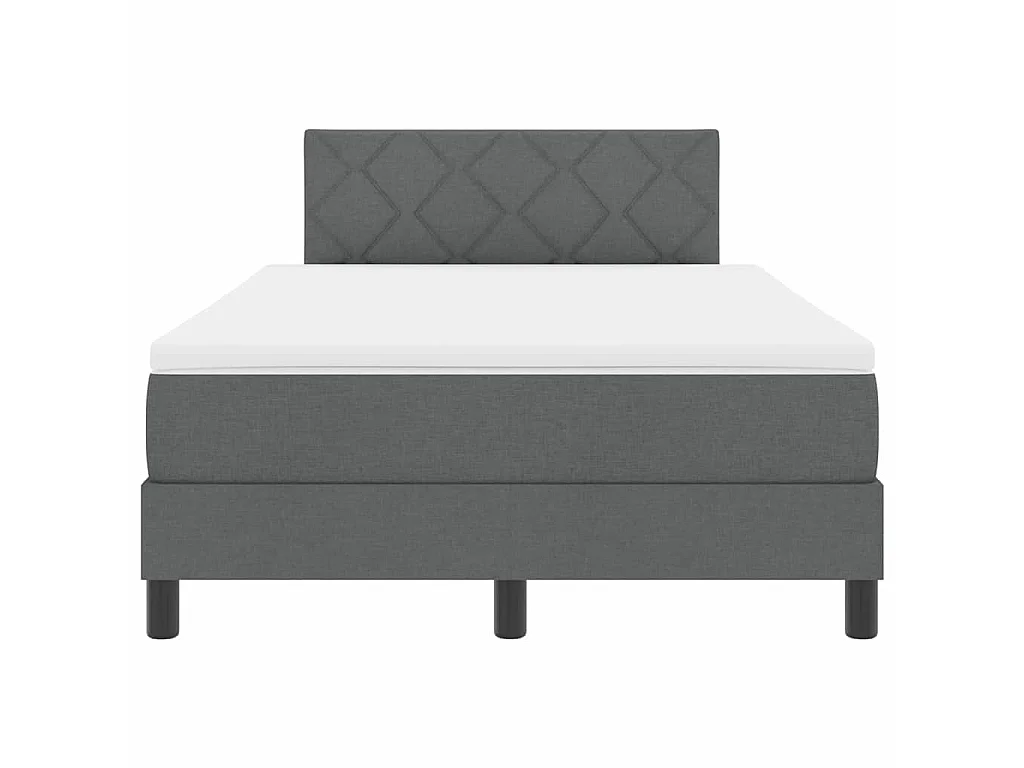 Boxspringbett mit Kopfteil Dunkelgrau 120 x 190 cm Stoff