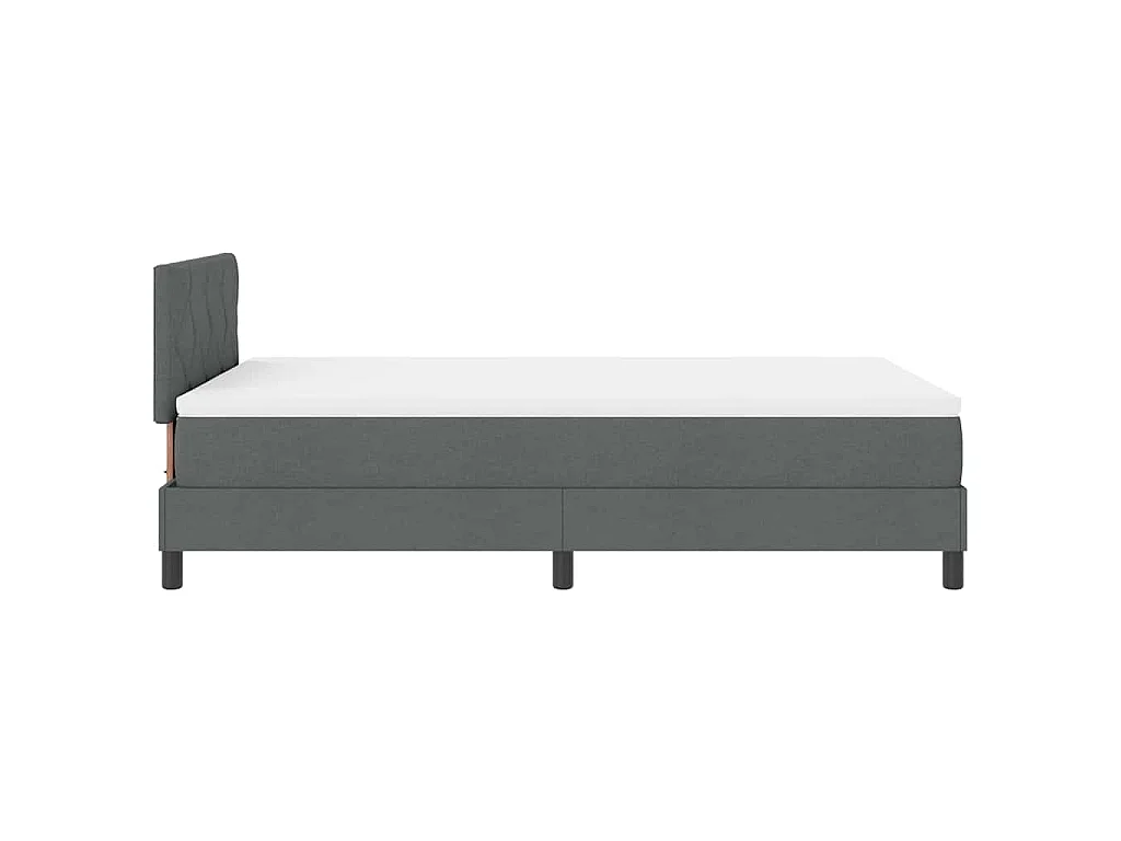 Boxspringbett mit Kopfteil Dunkelgrau 120 x 190 cm Stoff