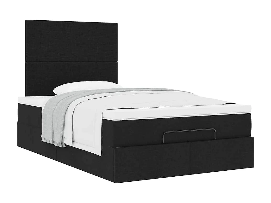 Ottoman bed met matras 120x190 cm stof zwart