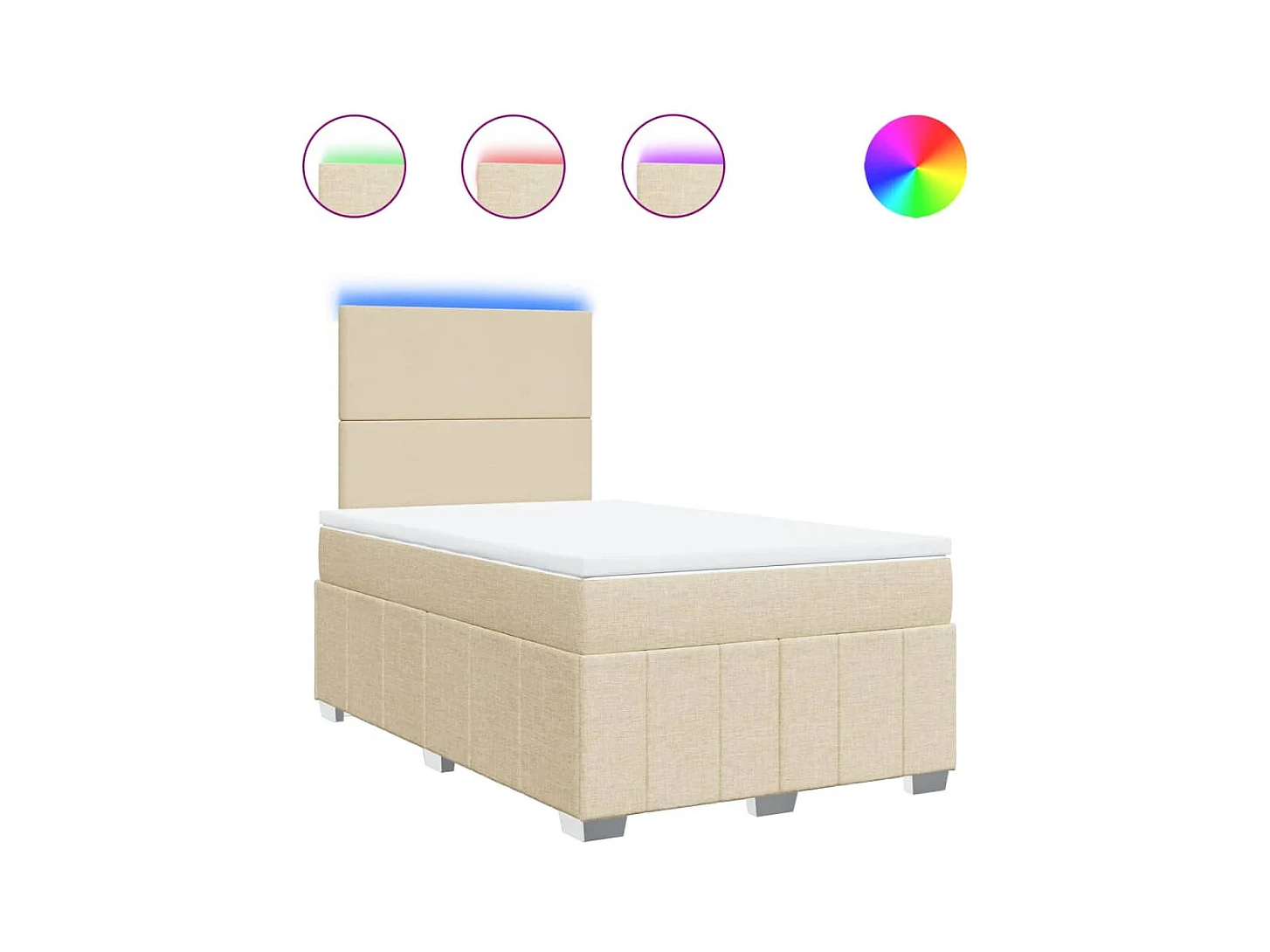 Boxspringbett mit Matratze Creme 120x190 cm Stoff