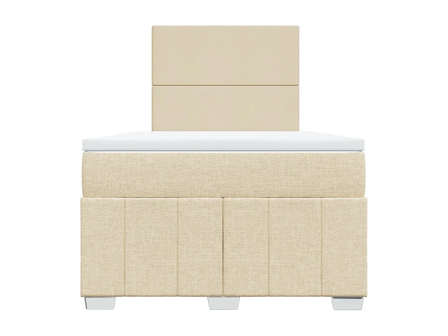 Cama boxspring com colchão 120x190 cm tecido cor creme