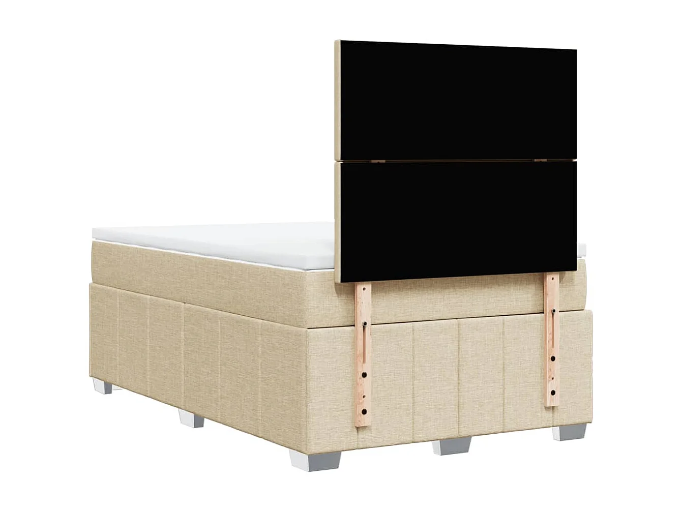 Cama boxspring com colchão 120x190 cm tecido cor creme