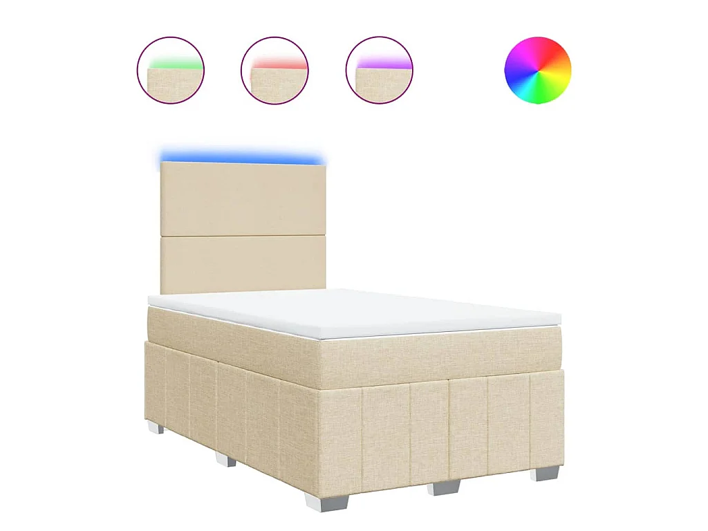 Boxspringbett mit Matratze Creme 120x190 cm Stoff