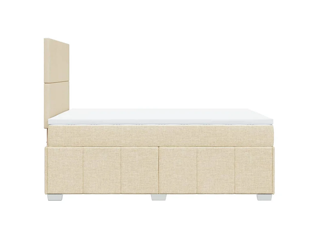 Boxspringbett mit Matratze Creme 120x190 cm Stoff