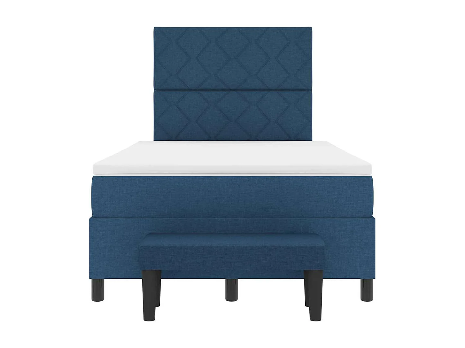 Boxspringbett mit Matratze mit Kopfteil Blau 120 x 200 cm Stoff