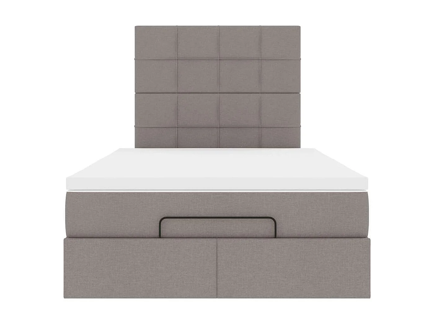 Cadre de lit ottoman avec matelas taupe 120x190 cm tissu