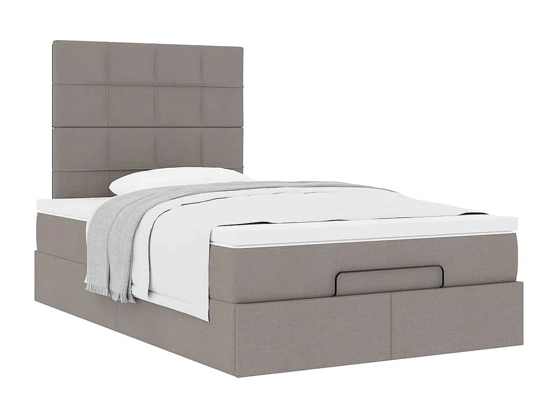Ottoman-Bett mit Matratze Taupe 120x190 cm Stoff