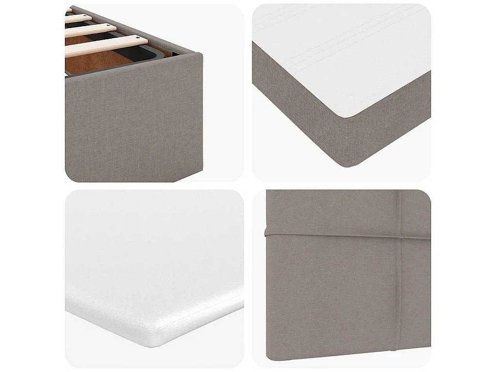Ottoman-Bett mit Matratze Taupe 120x190 cm Stoff