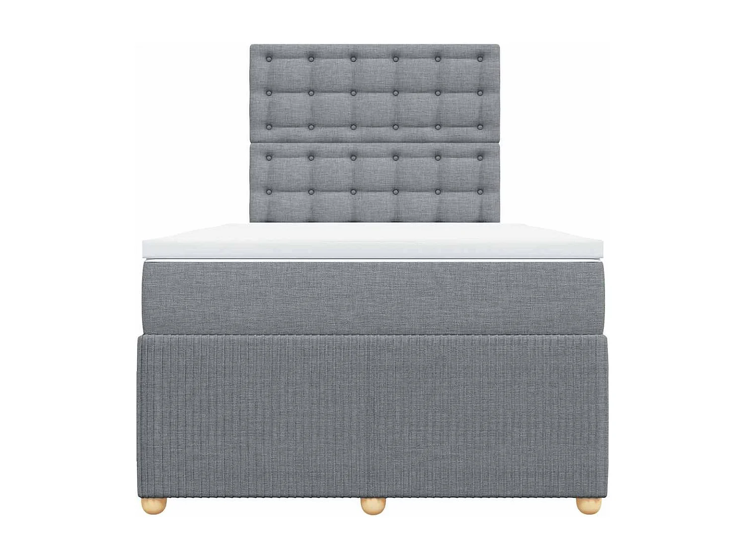 Cama com molas/colchão 120x200 cm tecido cinza-claro