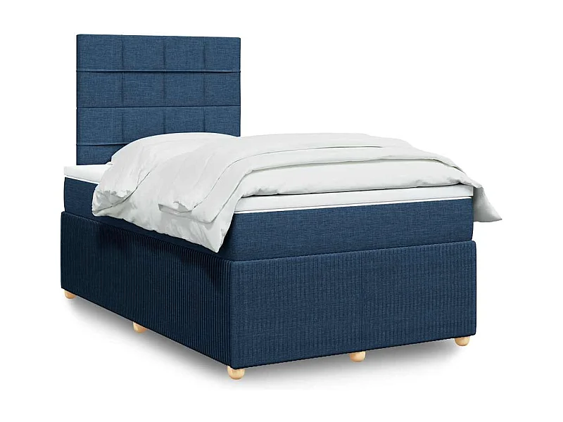 Giroletto a Molle con Materasso Blu 120x200 cm in Tessuto