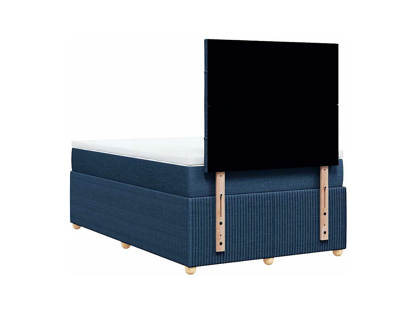Boxspringbett mit Matratze Blau 120x200 cm Stoff