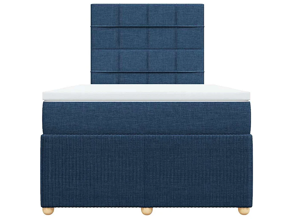 Boxspring met matras stof blauw 120x200 cm