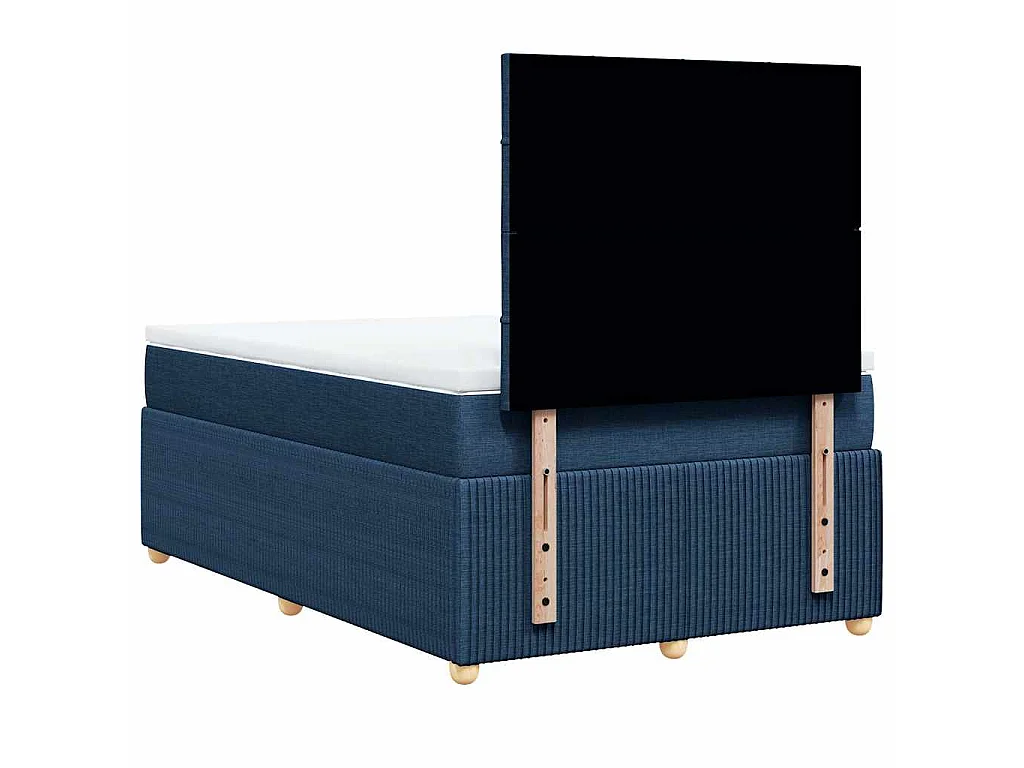 Boxspring met matras stof blauw 120x200 cm