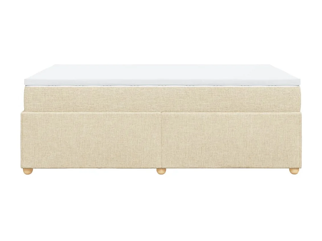 Sommier à lattes de lit avec matelas crème 120x190 cm tissu