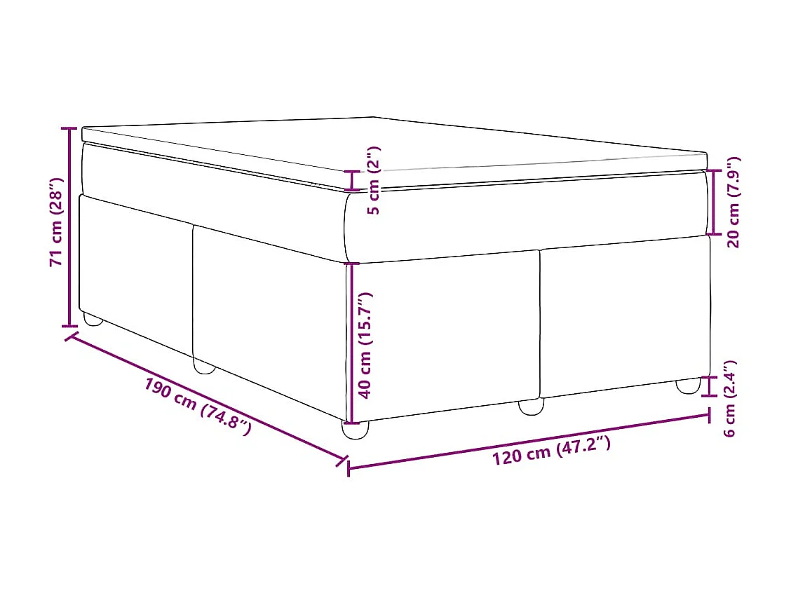 Boxspring met matras stof crèmekleurig 120x190 cm