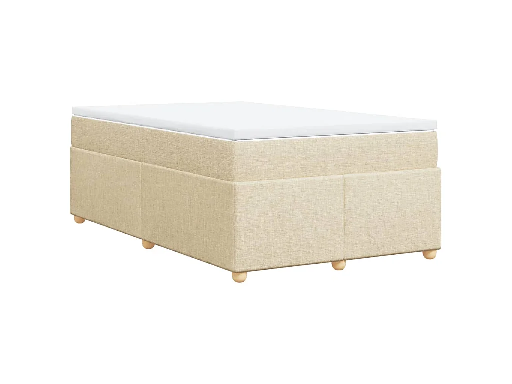 Boxspring met matras stof crèmekleurig 120x190 cm