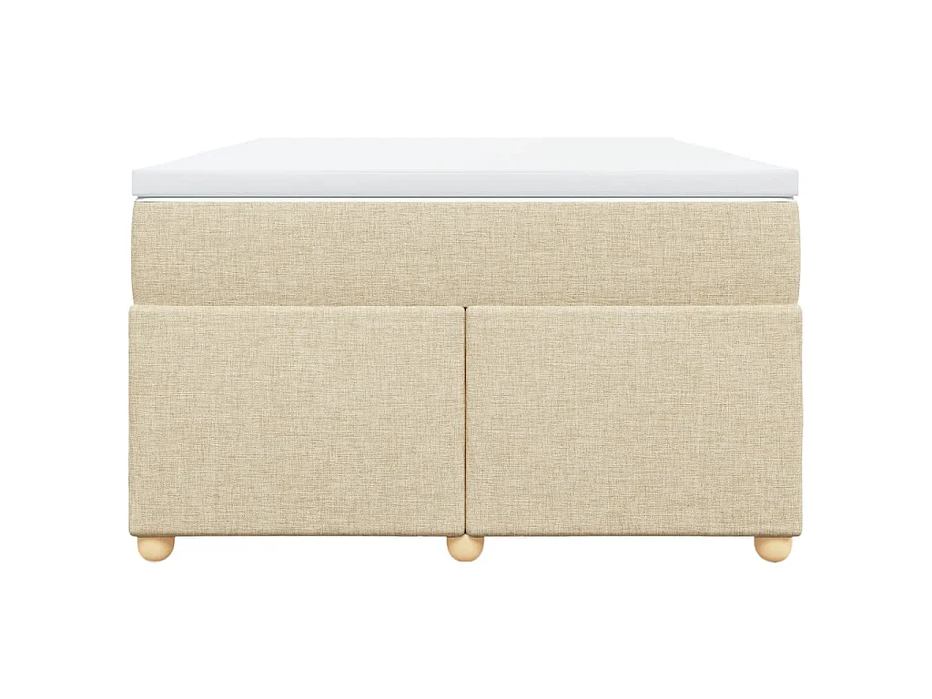 Boxspring met matras stof crèmekleurig 120x190 cm