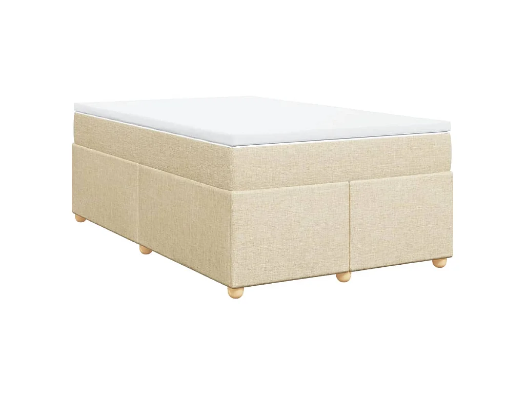 Boxspring met matras stof crèmekleurig 120x190 cm
