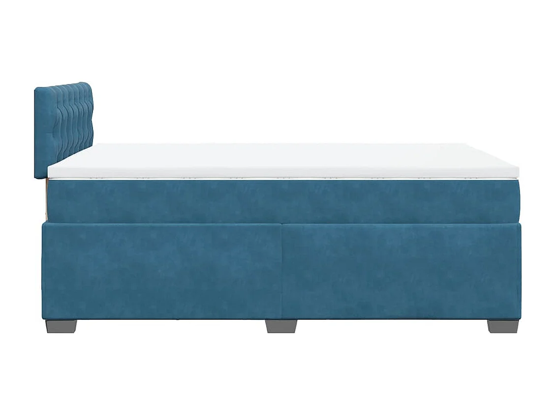 Cama boxspring com colchão 120x190 cm veludo azul-escuro