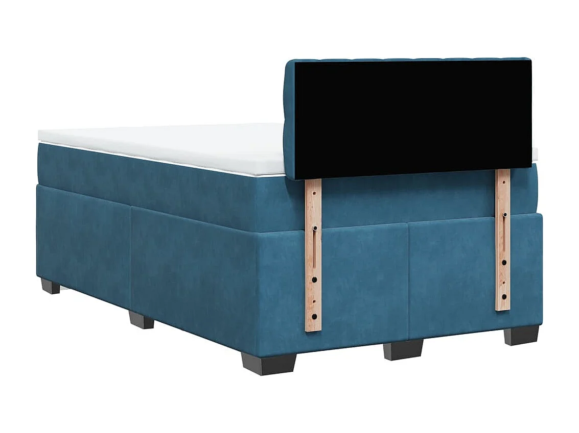 Giroletto a Molle con Materasso Blu Scuro 120x190 cm in Velluto