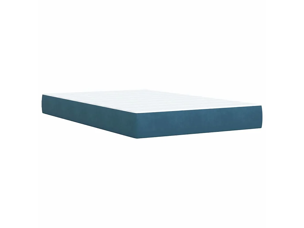 Giroletto a Molle con Materasso Blu Scuro 120x190 cm in Velluto