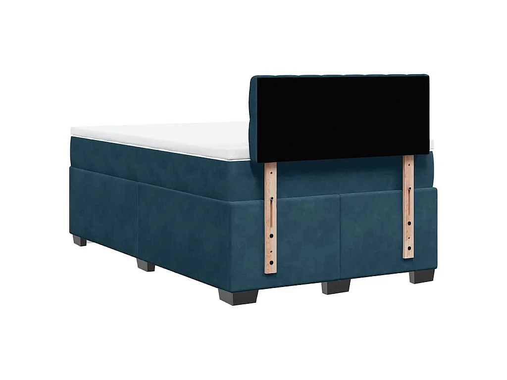 Giroletto a Molle con Materasso Blu Scuro 120x190 cm in Velluto