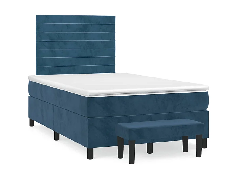 Boxspringbett mit Matratze Dunkelblau 120x190 cm Samt