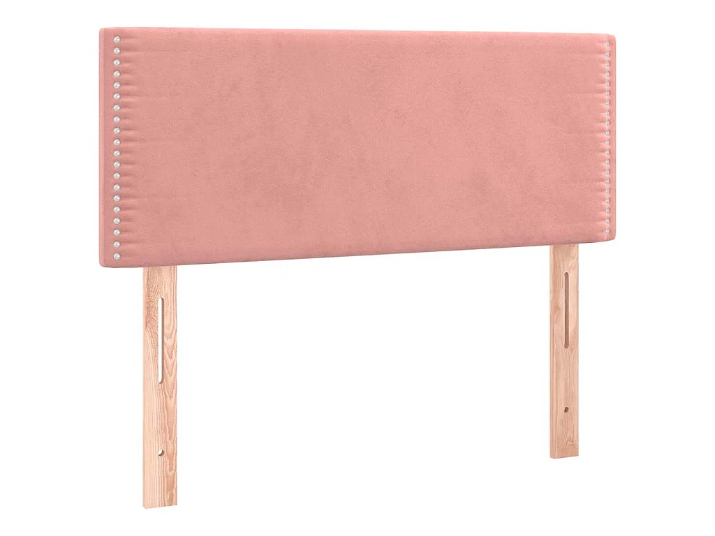 Sommier à lattes de lit et matelas LED rose 120x190 cm velours