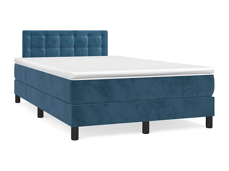 Boxspring met matras en LED fluweel donkerblauw 120x190 cm