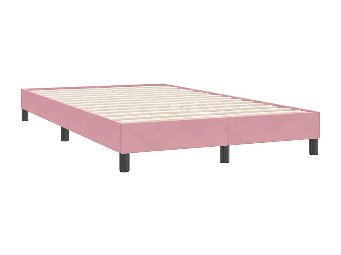Boxspring met matras en LED fluweel roze 120x220 cm