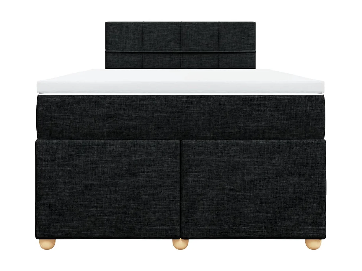 Giroletto a Molle con Materasso Nero 120x190 cm in Tessuto