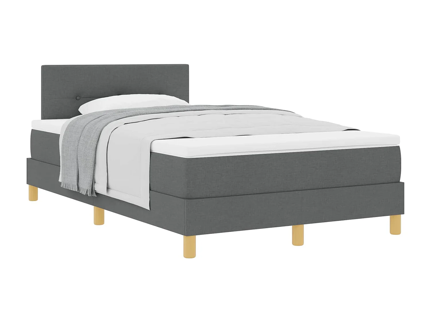 Boxspringbed met matras Donkergrijs 120 x 190 cm Stof