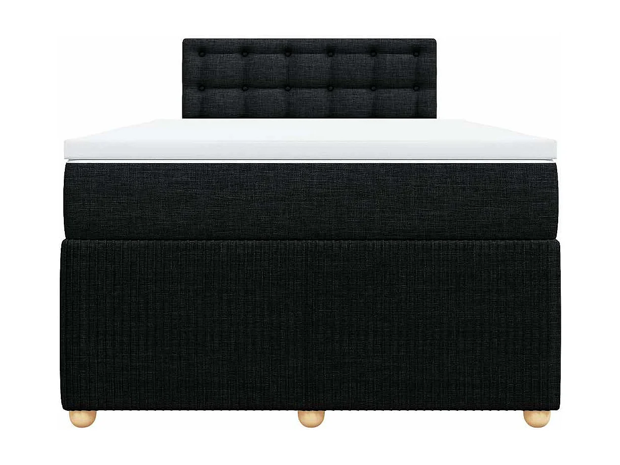 Cama com molas/colchão 120x200 cm tecido preto